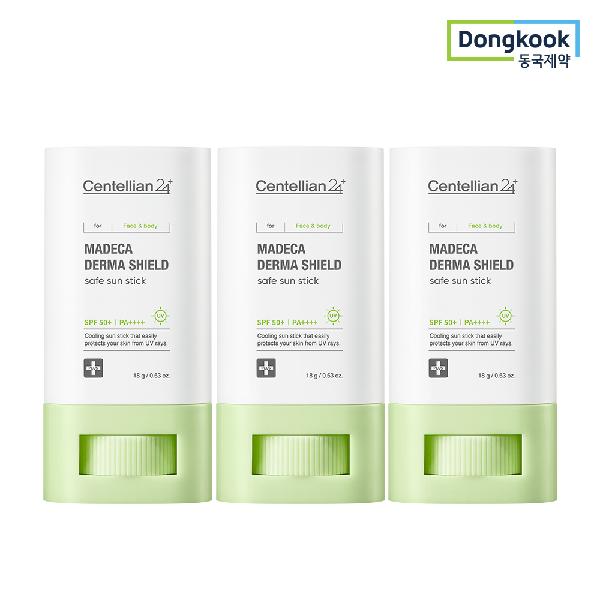 Centellian24 Madeca Derma Shield Safe Sun Stick 18g 3pcs(SPF50+ PA++++) 24H Moist Cooling Effect Soothing Sunscreen product image