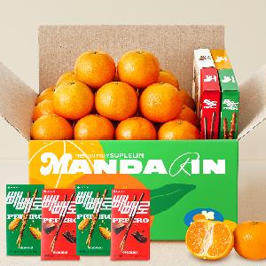 Premium Mandarin Orange (2 kg) + Pepero Gift Set (4 pcs) item image