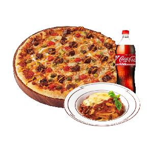 (Original) Grilled Patty Cheese Burger Pizza L + New Cheese Balls + Coke 1.25L product image