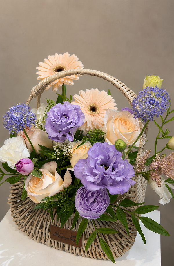 Happiness Fresh Flower Basket Purple product image
