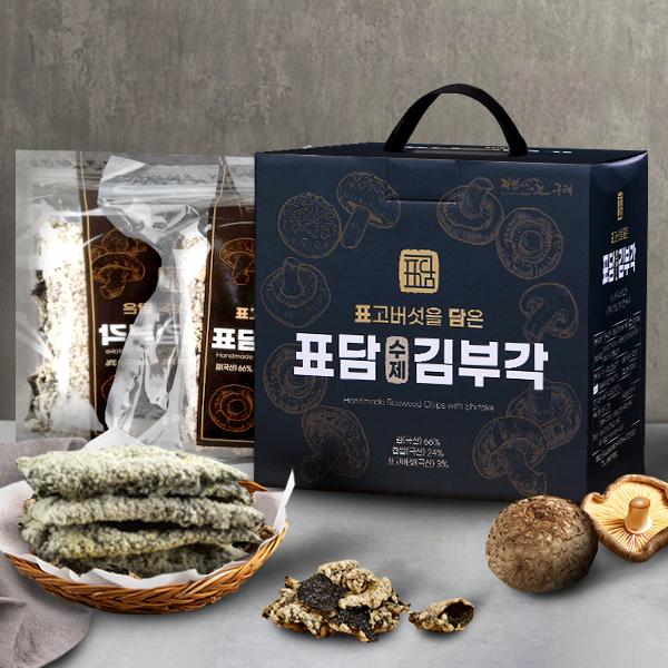 Handmade Gim Bugak Seaweed Crisps with Shiitake Gift Set / 100g x 2 Packs product image