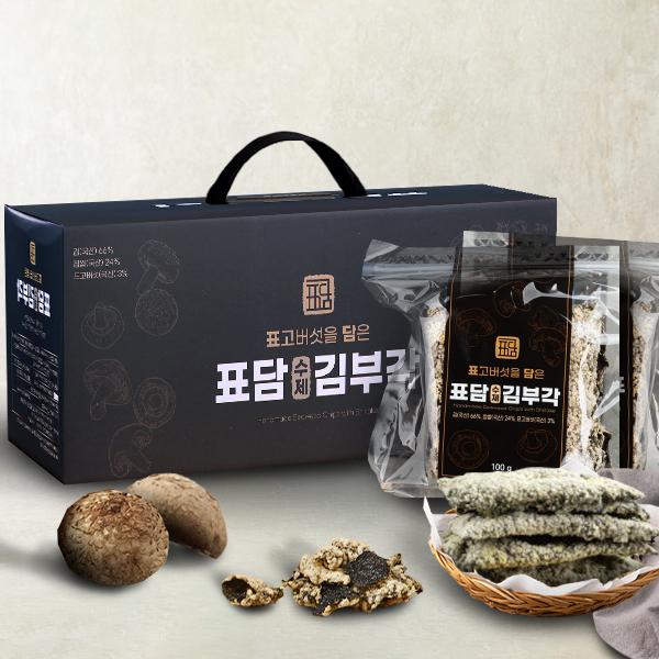 Handmade Gim Bugak Seaweed Crisps with Shiitake Gift Set / 100g x 5 Packs product image
