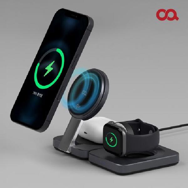 Fold Qi2 MagSafe Foldable 3-in-1 Fast Wireless Charger Stand for iPhone, AirPods, Watch A01471 product image