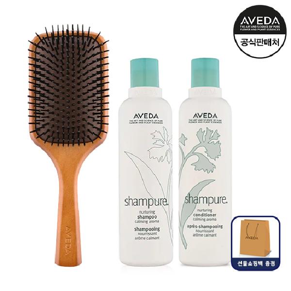 Shampure Nurturing Shampoo 250ml / Conditioner 250ml / Wooden Paddle Brush product image