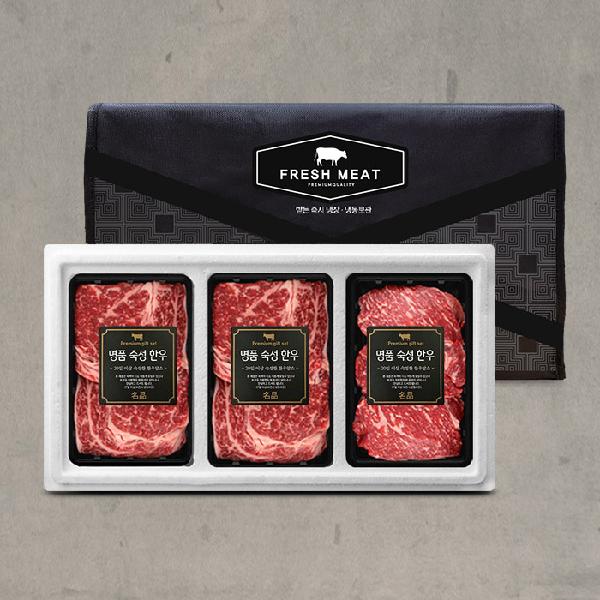 Grade 1 Female Cattle Aged Korean Beef Sirloin Grilled Mixed Set No. 7 (Total 1.0kg/Sirloin 400g+Sirloin 400g+Striploin 200g) Chilled product image