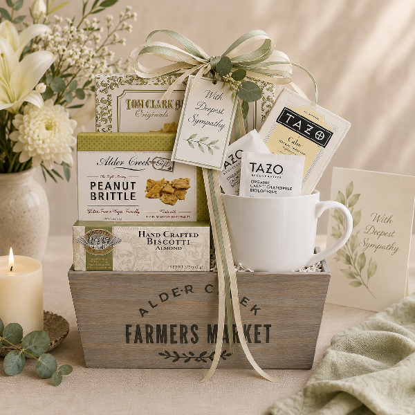 With Sympathy Tea Gift Basket product image