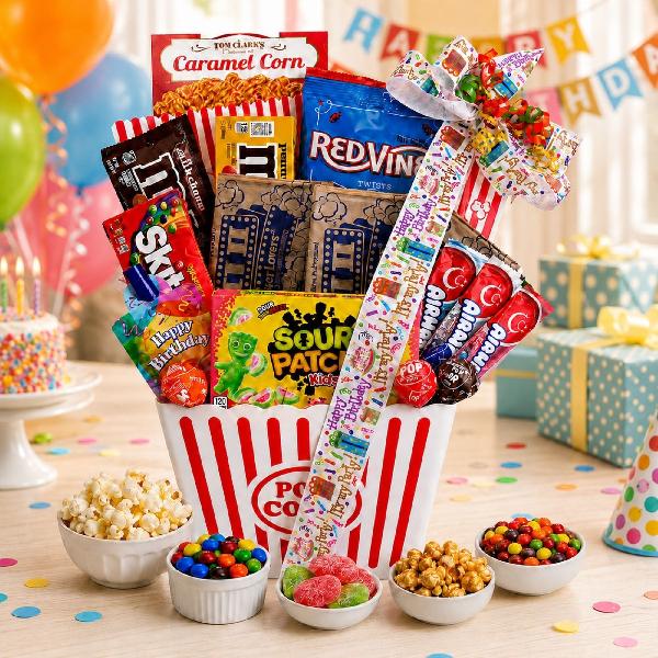 Happy Birthday Movie Night Gift Basket product image