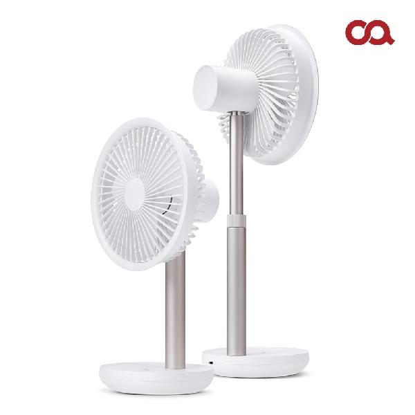 Turn Air Cordless Compact Desk Fan Low-Noise Height-Adjustable Auto-Rotating Circulator F0235 product image