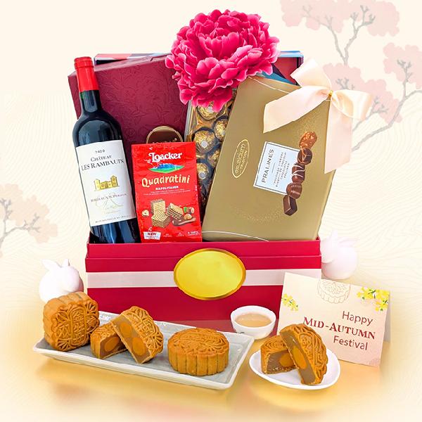Moonlight Indulgence Gift Hamper – Conrad Mooncakes, Wine & Chocolates - Mid Autumn Festival 2026 product image