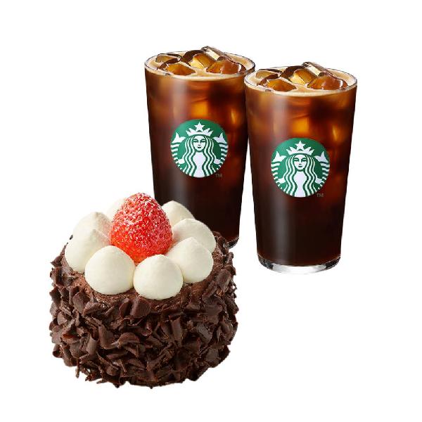 Iced Café Americano T (2 cups) + Strawberry Moist Chocolate Cream Cake product image