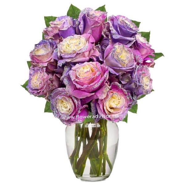 Purple Pastel Glitter Roses product image