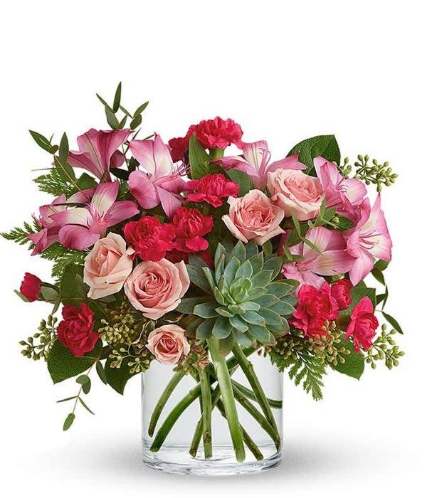 Pink Rose Succulent Garden product image