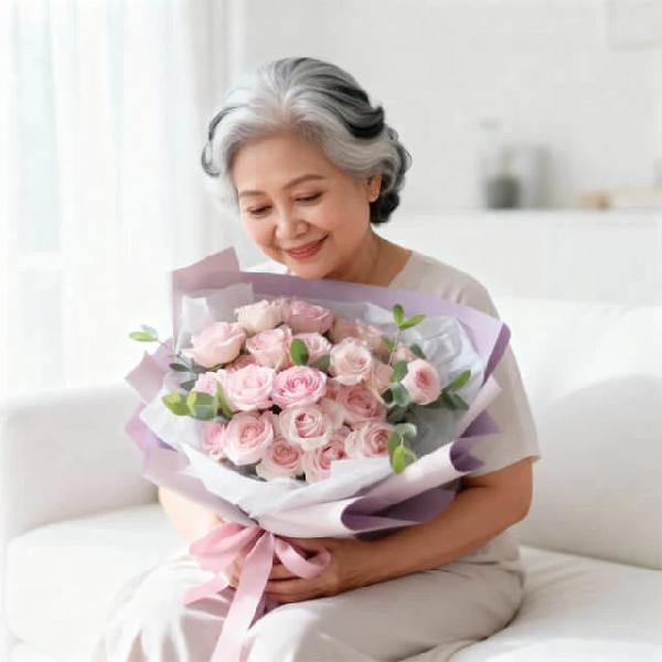 Premium Pink Roses Bouquet - Rose Eternal Blooms product image