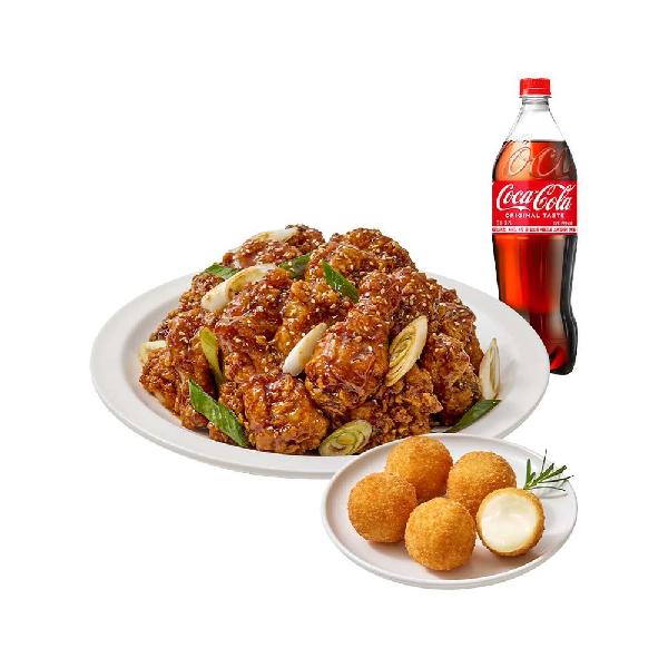 (Boneless/Bone-in) Green Onion Soy Chicken+Original Cheese Balls+Cola 1.25L product image