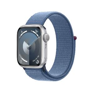 Apple Watch 9(GPS)45mm Silver Aluminium Case with Winter Blue Sports Loop product image