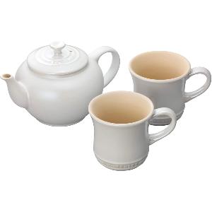 Teapot&mug (ss x 2) White Luster product image