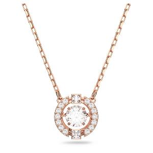 Sparkling Dance necklace Round cut, White, Rose gold-tone plated product image