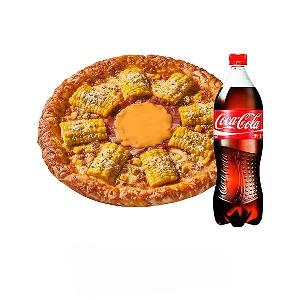 Cheddar Corn Cheese Pizza (L) + Coke 1.25L product image