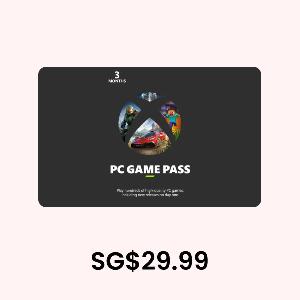 Game Pass PC - 3 Month Membership SG$29.99 Gift Card product image