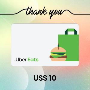 Uber Eats US$ 10 Gift Card (Thank You) product image