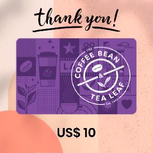 The Coffee Bean & Tea Leaf® US$ 10 Gift Card (Thank You) product image