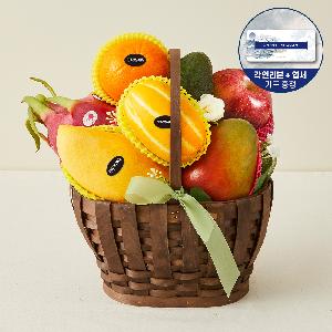 "Ribbon Message" Premium Rattan Fruit Basket #3 (7 Types, 2.5kg) product image