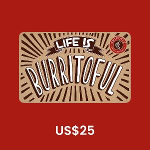 Chipotle US$25 Gift Card product image