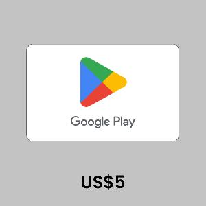 Google Play US$5 Gift Card product image