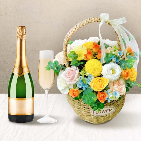 Flower Basket & Champagne (Delivery) brand thumbnail image