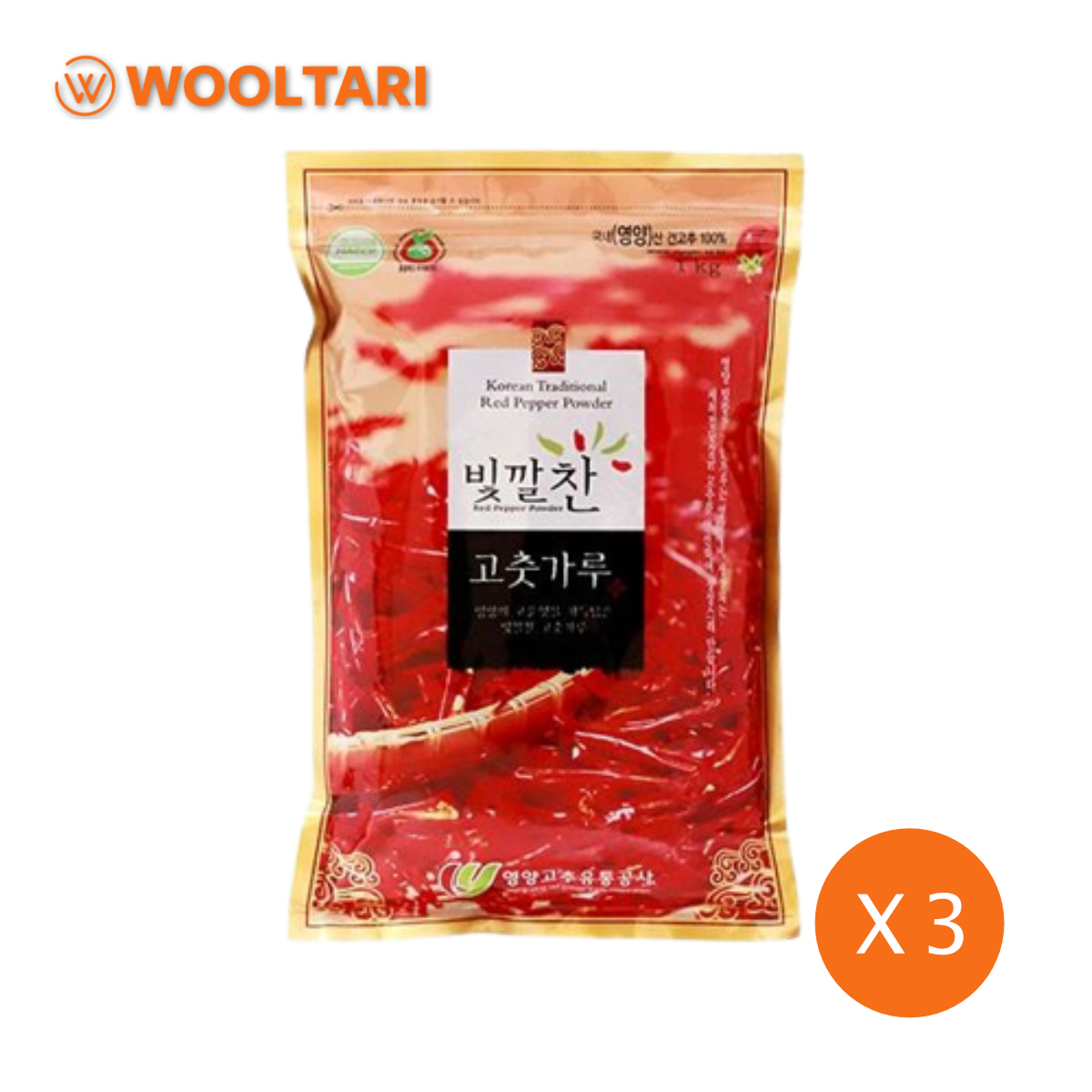 Red pepper powder for kimchi (medium spicy) 1kg X 3pack product image
