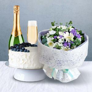 Lovely White+Cake+Champagne product image