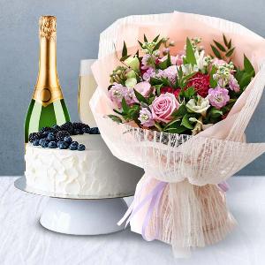 Hazel Bouquet+Cake+Champagne product image