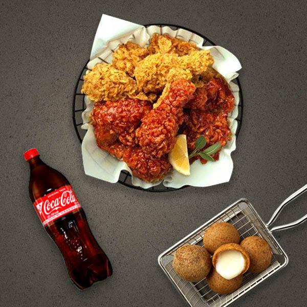 Half & Half Chicken + Cheese Ball + Coke 1.25L product image