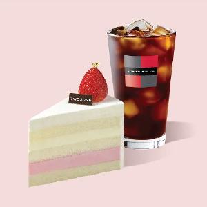 Starwberry Milk Fresh Cream Cake (Slice) + Americano (R) product image