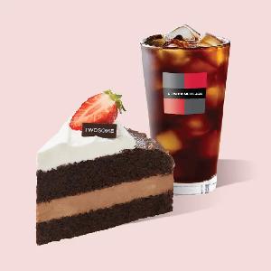 Strawberry Chocolate Cake (Slice) + Americano (R) product image