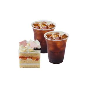 Petite Peach Cake (Slice) + 2 Iced Americano (R) product image