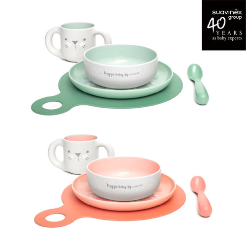 Suavinex Hygge Baby Dish Set (Pink) In South Korea Baby Gifts (Delivery)