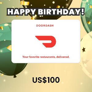 DoorDash US$100 Gift Card (HBD) product image