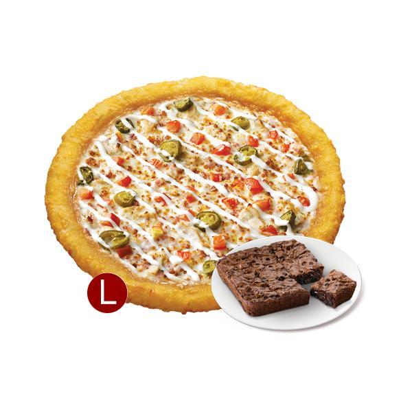 Spicy Chicken Ranch Cheese Crust (L) + Double Chocolate Chip Brownie product image
