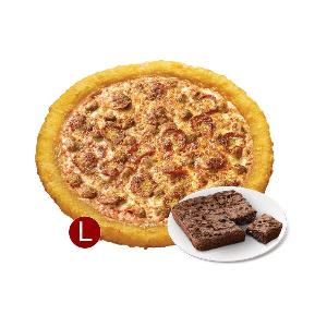 John's Favorite Cheese Crust (L) + Double Chocolate Chip Brownie product image