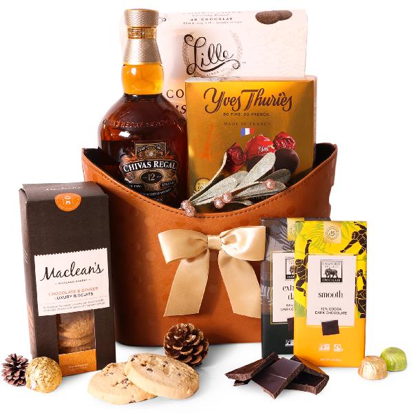 Chocolate and Chivas Regal Gift Basket product image