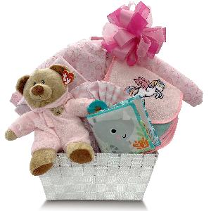 A Warm Welcome Sleeper Baby Girl Gift Basket product image